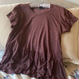 Anthropologie Plum Ruffle Blouse